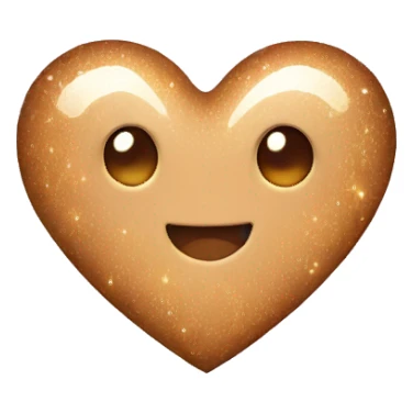 Light brown heart with sparkles  sticker