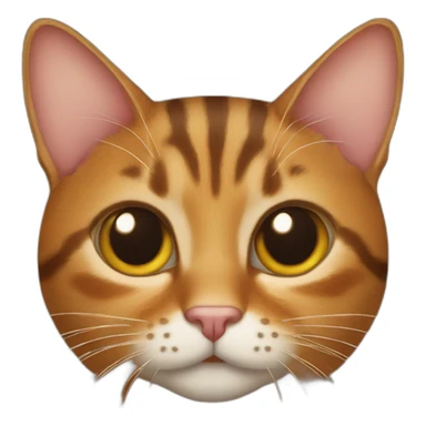 Tabby cat with big ears half ginger half tortoiseshell sticker
