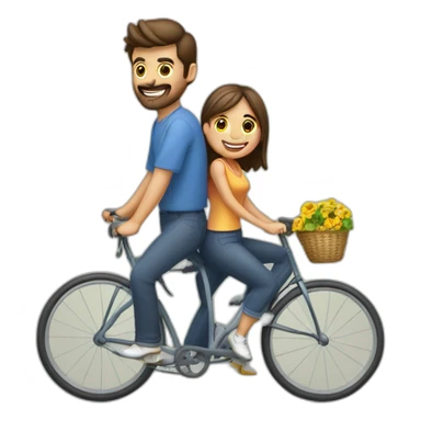 hombre y mujer montando juntos en una bicicleta cada uno sticker