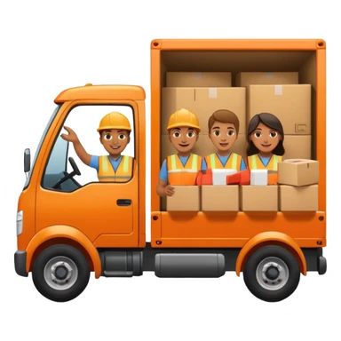 create a realistic emoji showing warehouse logistic partners sticker