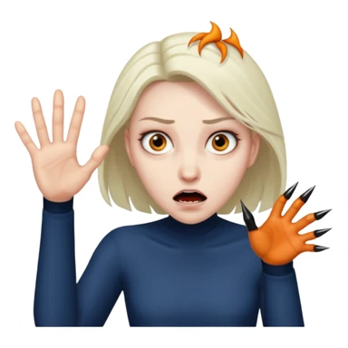 Olandria from love island looking like an evil creature with her claws on Nick from love island  sticker