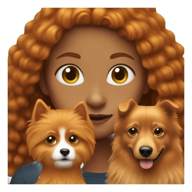 Ginger girl with a female black spitz sticker