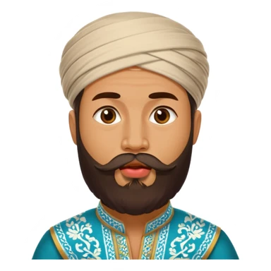 uzbek bearded man with national outfit licking his lips sticker