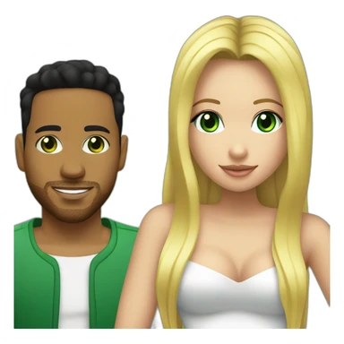 Romeo Santos and blond girl amd green eyes sticker