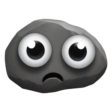 realistic rock, plastic googly eyes glued on sticker