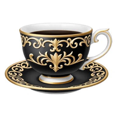 goth black teacup sticker