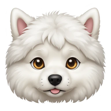 White fluffy dog painting sticker