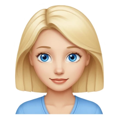 Blonde with as few details as possible, only her face sticker