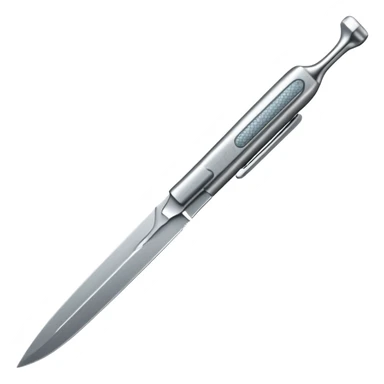 A highly detailed, realistic surgical scalpel with a polished stainless steel blade and a textured grip.

 sticker