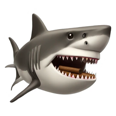 A megashark smoking a Cuban cigar  sticker