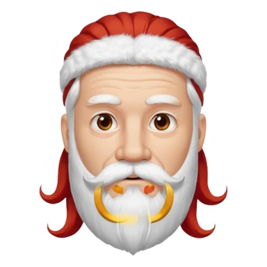 very white bearded and white mustached, red long haired, wearing ear accessories sticker