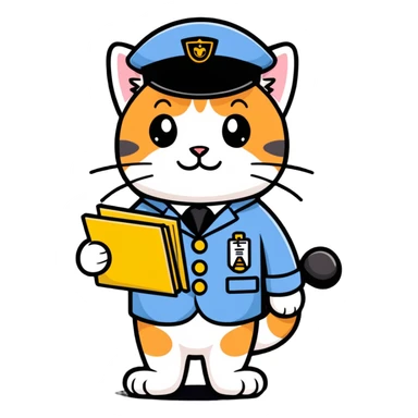 postman cat, very cute sticker