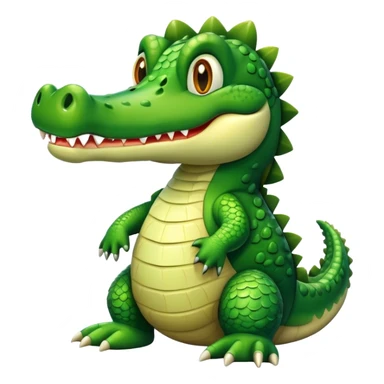 The crocodile stands tall and smiles sticker
