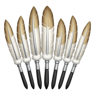 A row of goose feather pens sticker