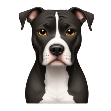 American Staffordshire Terrier, male, darkblack & white, brown eyes sticker