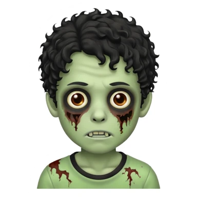 A boy zombie with black curly hair  sticker