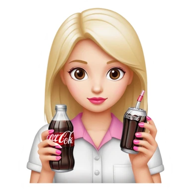 Diet Coke in a girls hand with pink nails sticker