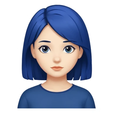 chica con pelo azul oscuro sticker