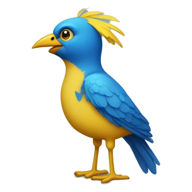 Blue silly bird boy with yellow beak sticker