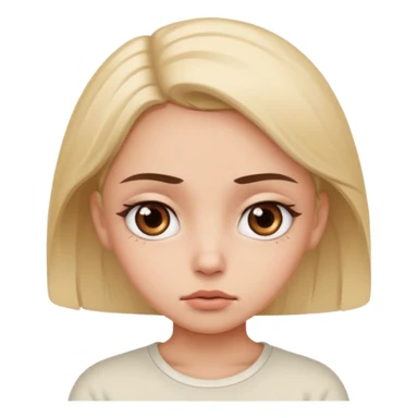 a girl turning her eyes white because she is bored sticker