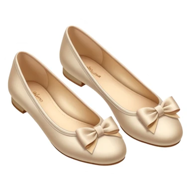 Beige realistic silk bow ballerina shoes sticker