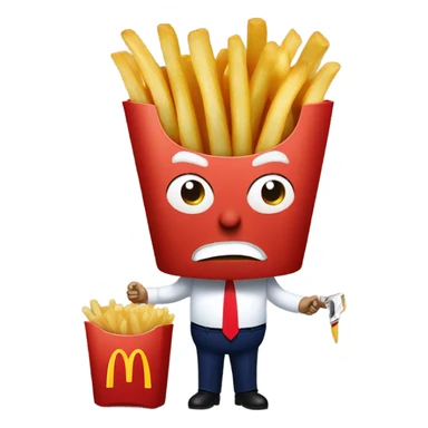 Trump holding McDonald’s French fries and knife  sticker