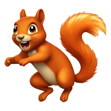 jumping orange burnt squirrel sticker