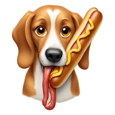 Dog eating hot dog sticker