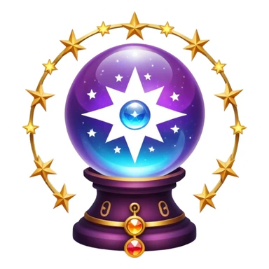 A vibrant, mystical icon symbolizing fortune telling and esotericism. Include elements like a crystal ball, tarot cards, stars, and mystical symbols with a glowing, ethereal feel. The design should be colorful, eye-catching, and evoke a sense of magic and mystery. sticker