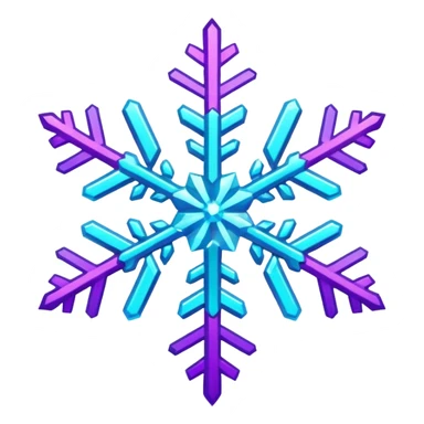 cyan and purple snowflake glitter sticker