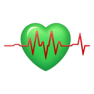 green dot with ECG heartbeat line sticker