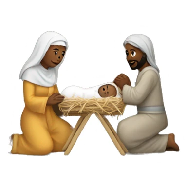 Nativity scene sticker
