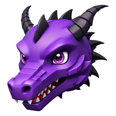 Minecraft black dragon head with purple eyes sticker