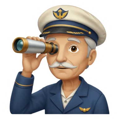 old sailor looking through a telescope sticker