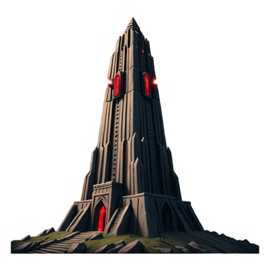 Barad Dúr from Lord of the Rings, Dark, giant Tower, with red laser beams shooting into the sky sticker