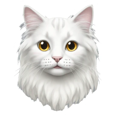 long haired white cat with grey spots  sticker
