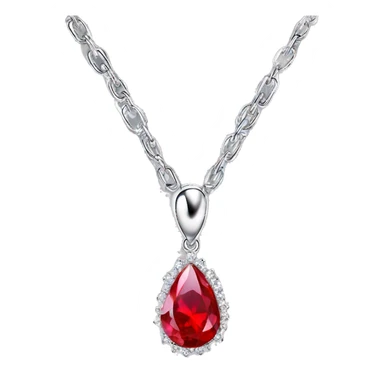 red tear ruby necklace with chain emoji floating moving flying chain  sticker