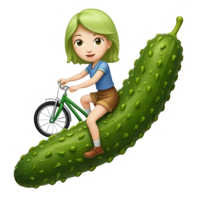 Girl riding a pickle sticker