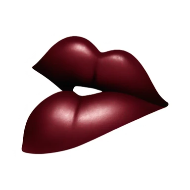 A burgundy-colored lipstick kiss mark on envelope sticker