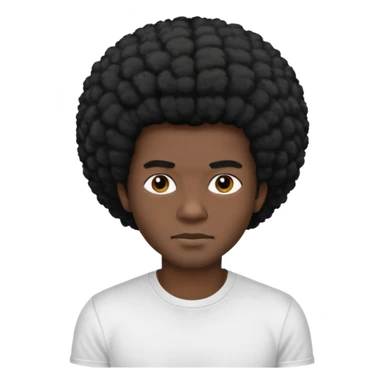 man with black afro hair and black skin sticker