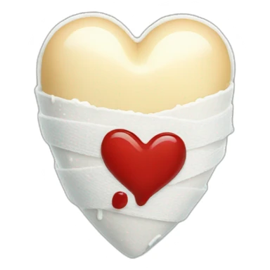 bandaged heart with cream dripping from the bottom sticker