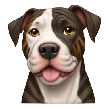 pitbull terrier dark brindle tiger stripes sticker