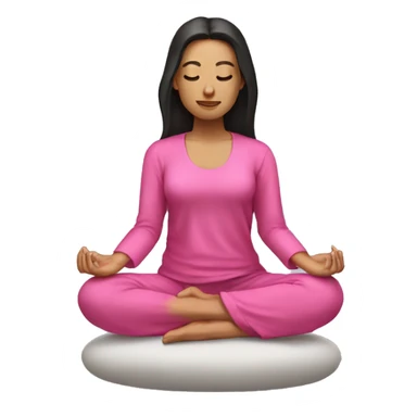 Dark hair meditation pink clothes seat sticker