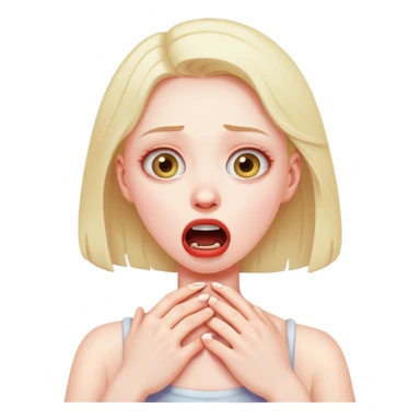 emoji of girl chocking herself exaggerated funny sticker