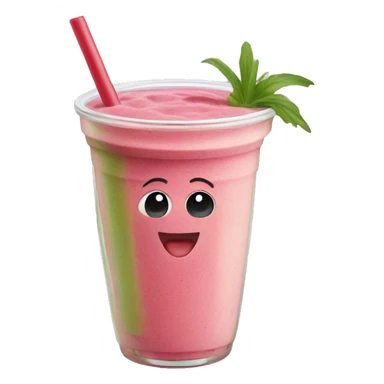 Smoothie with straw sticker