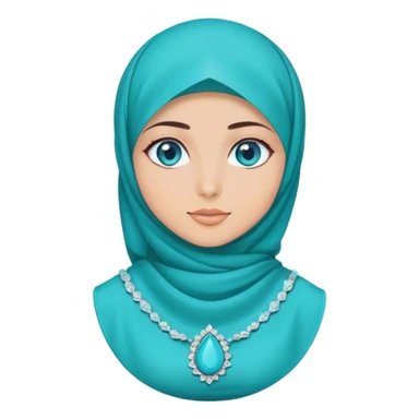 Turkish beautiful finish Konya girl blue eyes with hijab and turquoise stone dress sticker