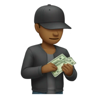 sujeto pensando en money sticker