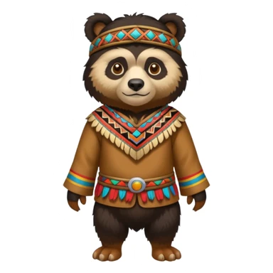 Spectacled bear wearing Inca costume from Cusco sticker