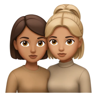 Girl pushing other girl away Memoji style sticker