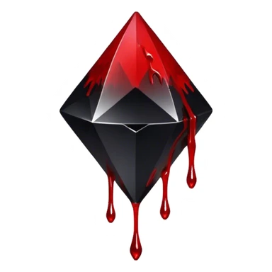 Black diamond with blood dripping from it  sticker